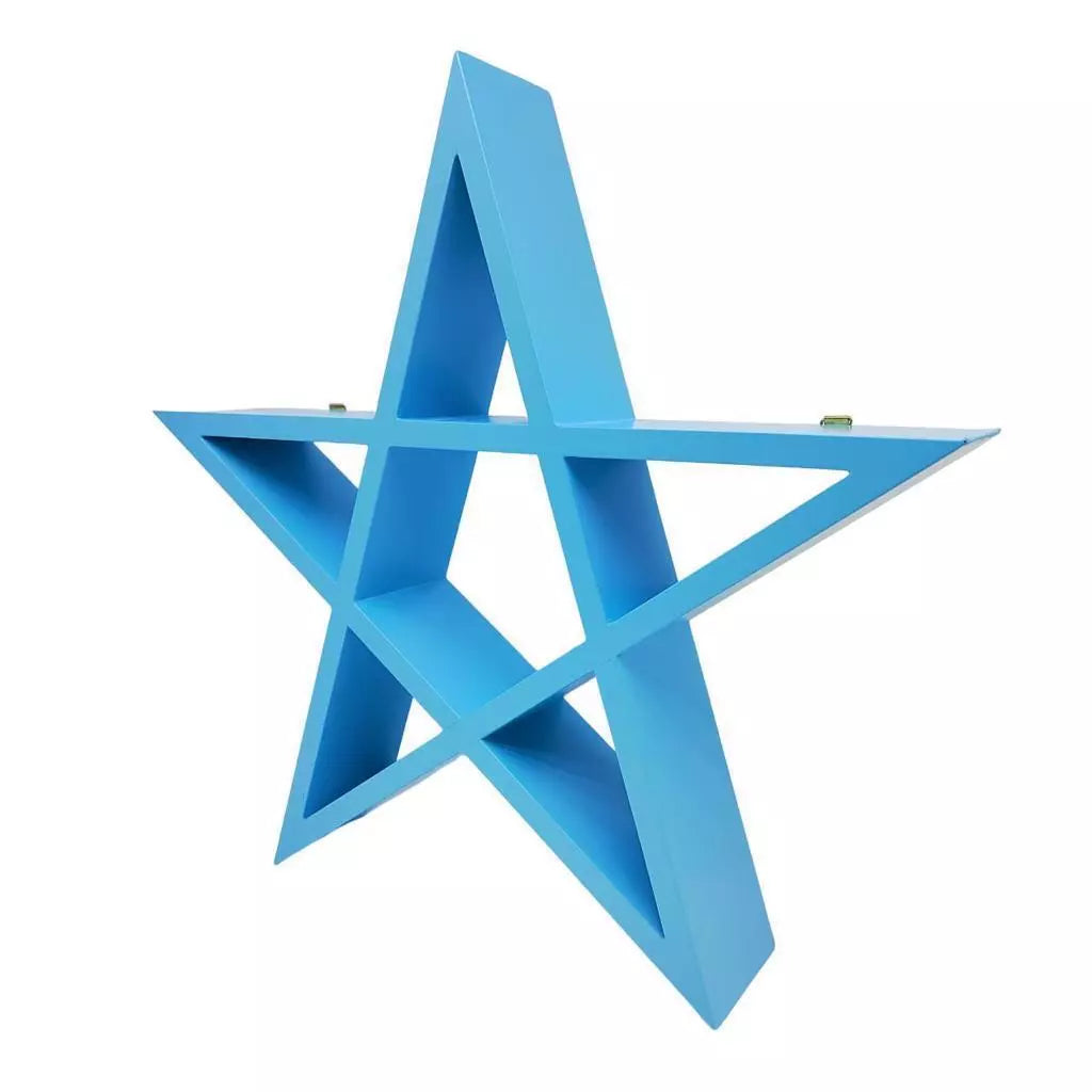 🌟 White Pink or Blue Pentagram Shelf – Modern Gothic Décor 🌟