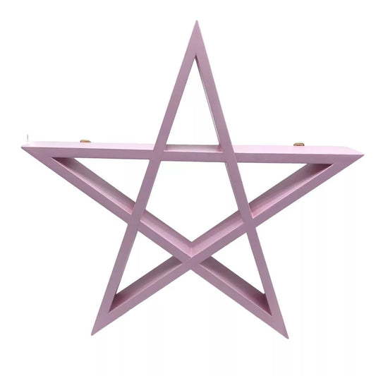 🌟 White Pink or Blue Pentagram Shelf – Modern Gothic Décor 🌟