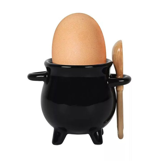 🖤✨ Witches Egg Cup & Spoon Gift Set – Cauldron Inspired ✨🖤