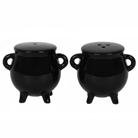 🖤✨ Black Cauldron Cruet Set – Salt & Pepper ✨🖤