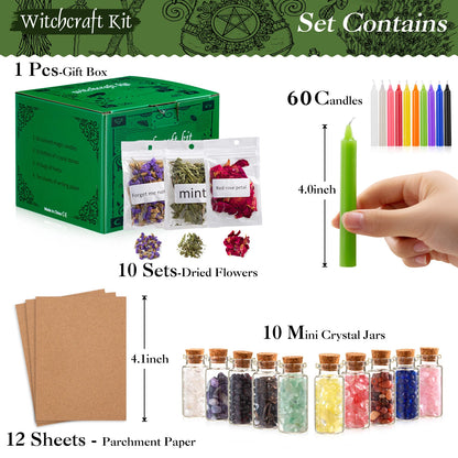 🔮✨ Amazing 90-Piece Witchcraft Starter Kit – Spells, Crystals & Candles ✨🔮