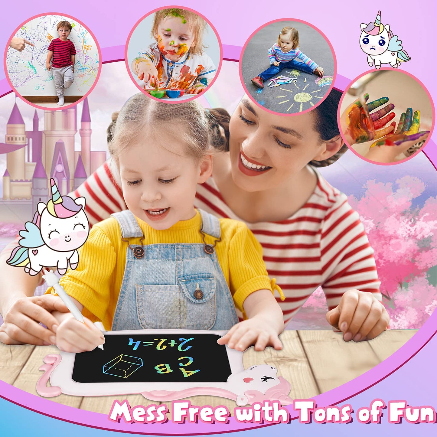 🦄✨ 10-Inch Unicorn LCD Drawing Tablet for Kids ✨🦄