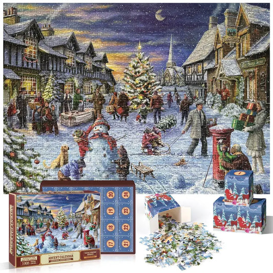 🎄🧩 Christmas Jigsaw Puzzle Advent Calendar – 24 Boxes 🧩🎄