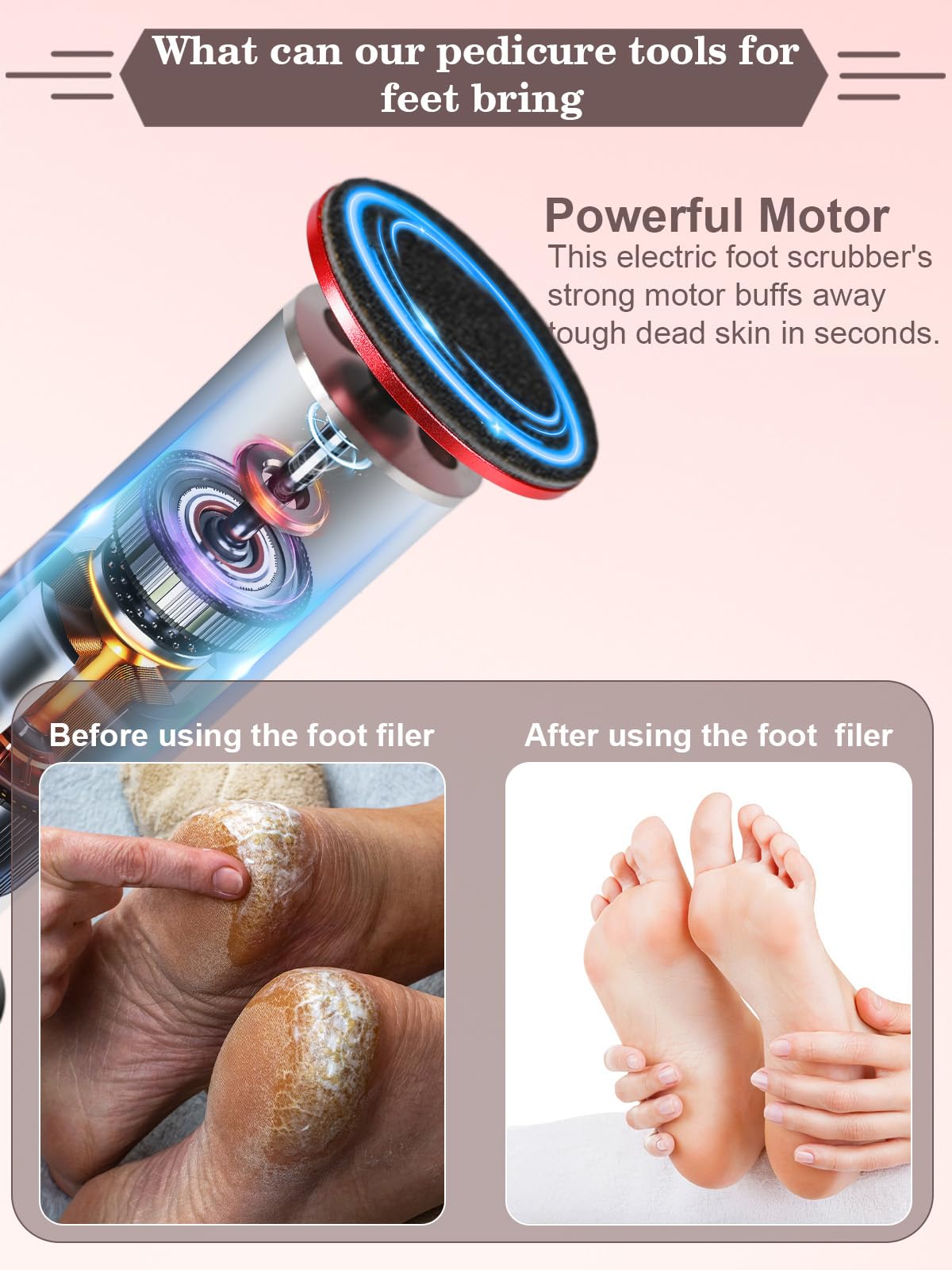 Electric Foot File Hard Skin Remover Pedicure Tool