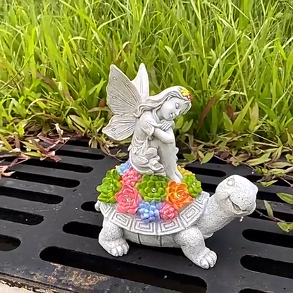 🐢 Solar Succulent Turtle Fairy Ornament 🐢
