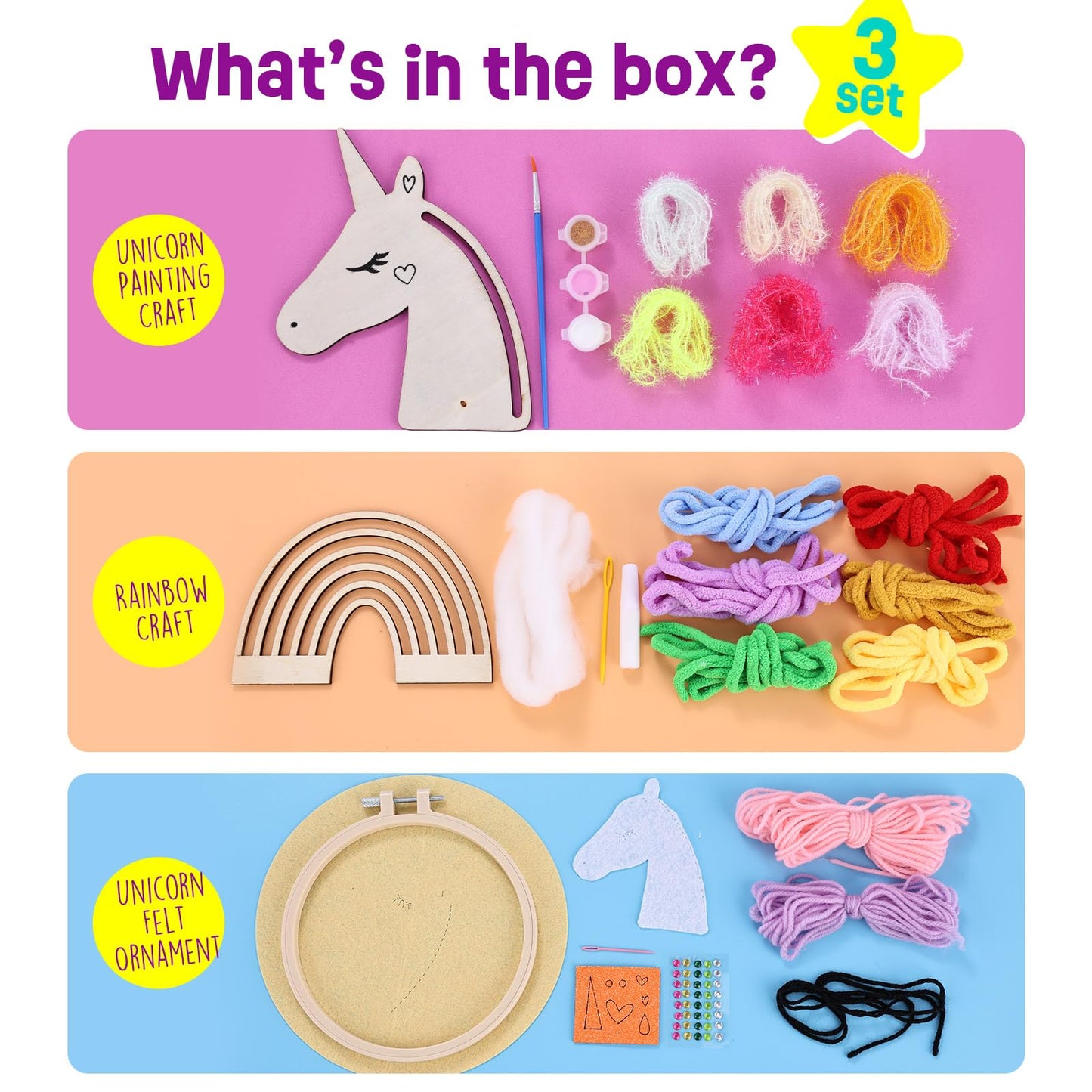🦄 3pc Unicorn Craft Kit – Magical DIY Fun! 🦄