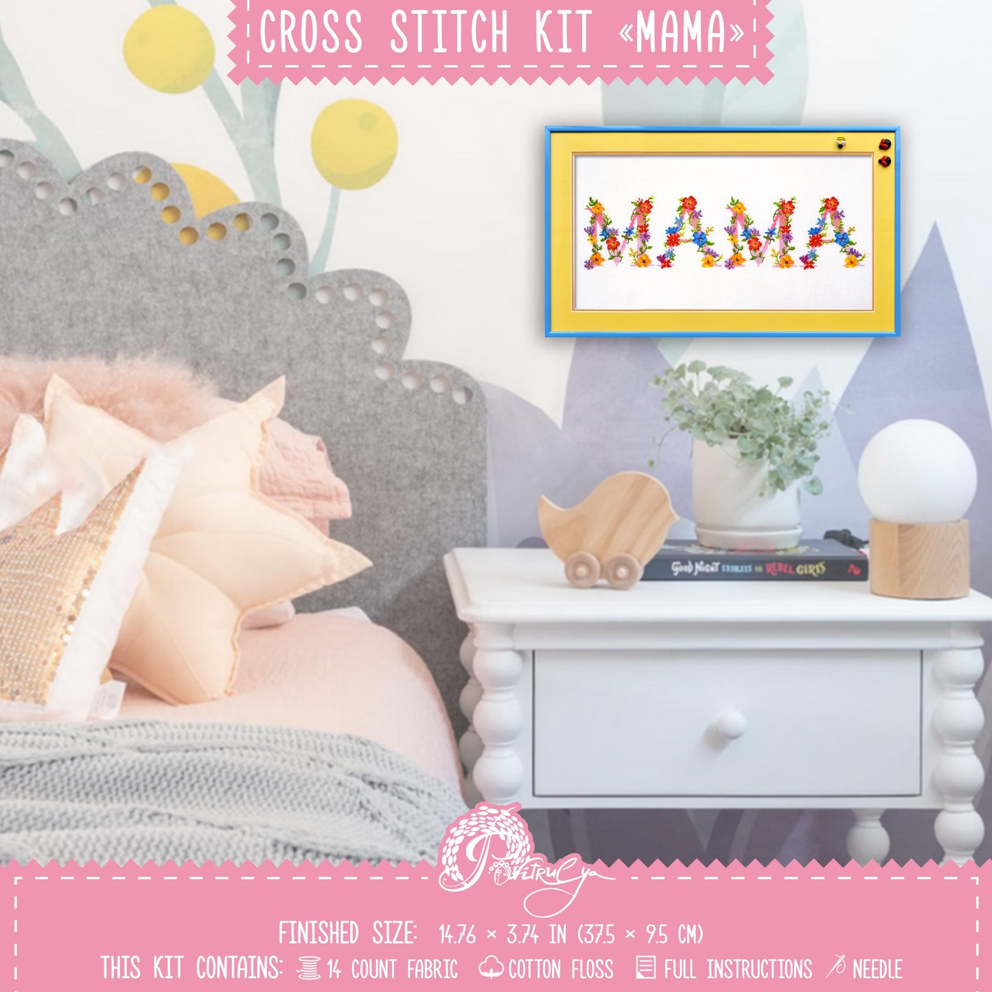 🧵💖 DIY Counted Cross Stitch Kit for Mum – Embroidery Set 💖🧵