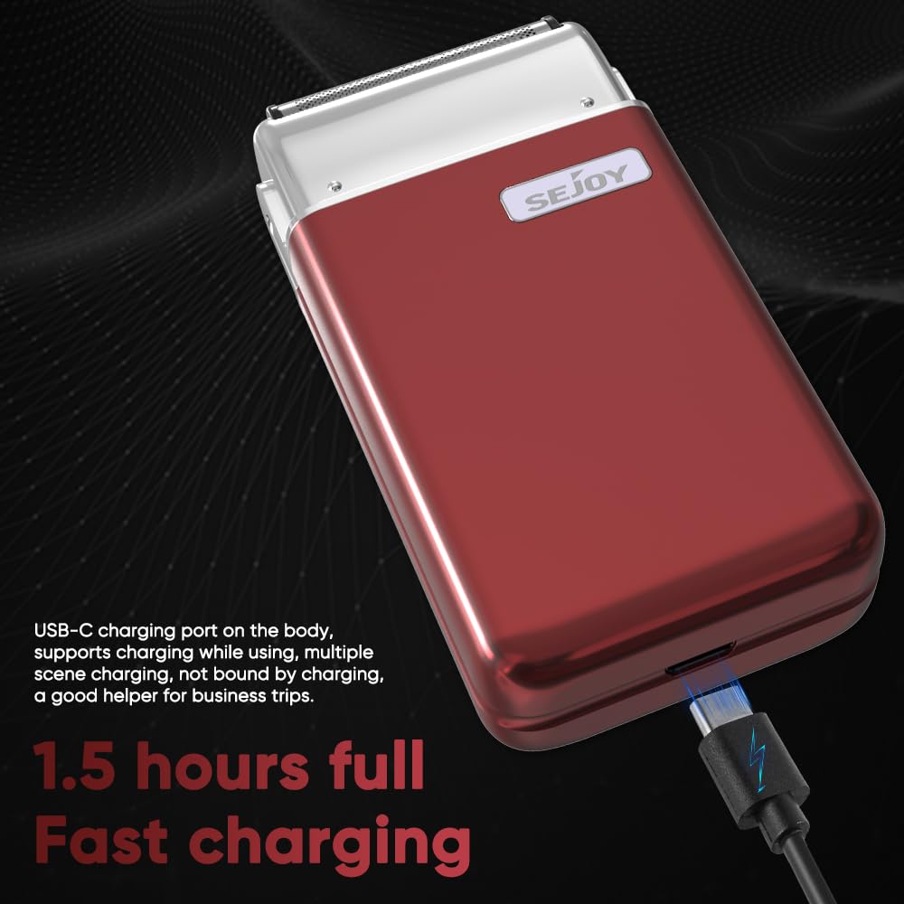 Red Portable Electric Razor for Men