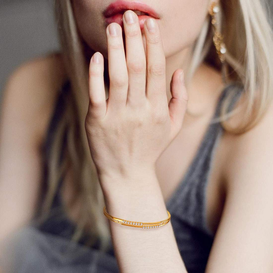 Elegant 18K Gold Plated Bangle Bracelet