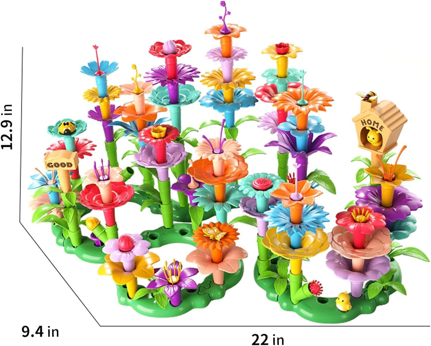 🌸 138pc Garden Building Blocks Play Set – STEM Educational Toy 🌸