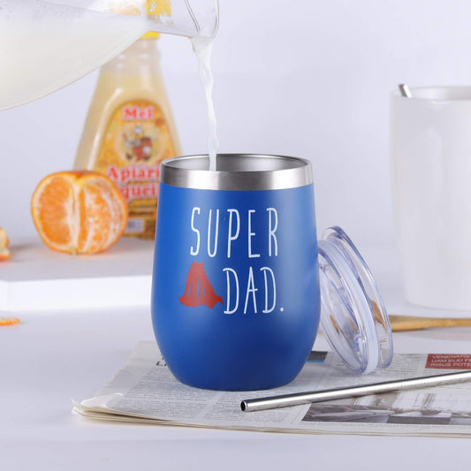 💪 Perfect Gift For Super Dad – Insulated 12oz Tumbler 💪